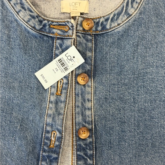 NWT The Loft Petite Blu Jean Denim Jacket Women’s Size XSP Button Front - Picture 4 of 8